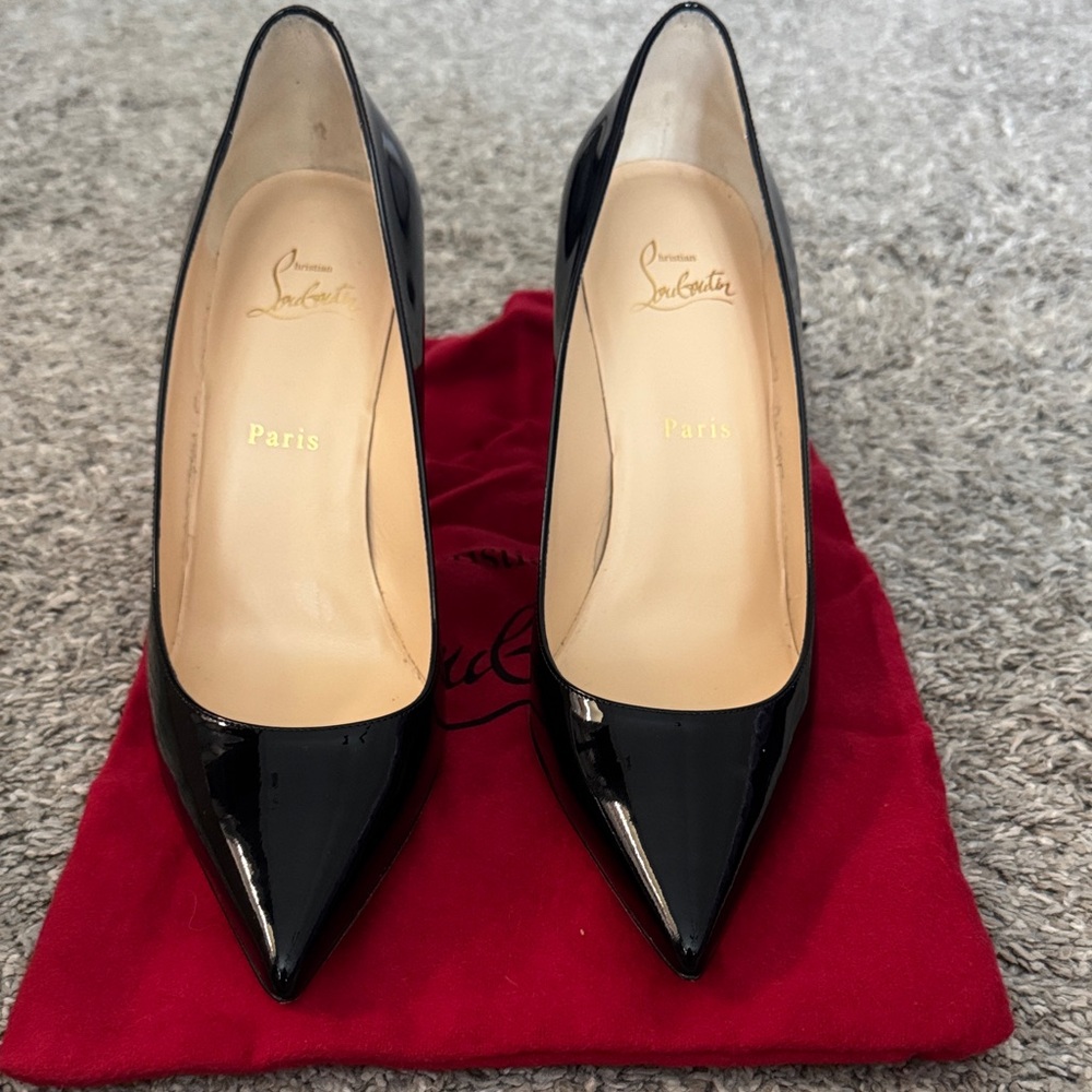 Christian Louboutin Black Patent Heels So Kate 85MM